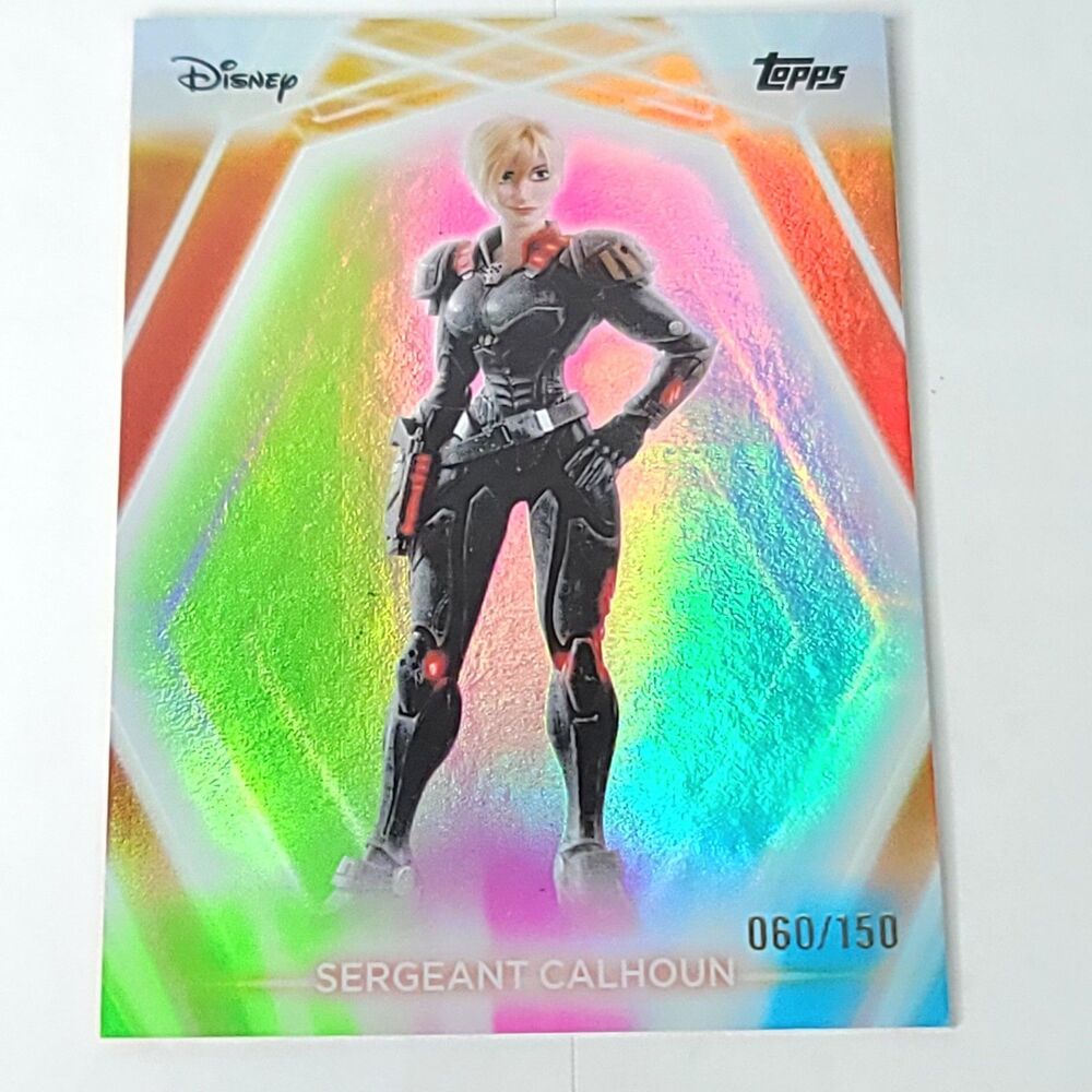 Sergeant Calhoun Topps 2026 Disney Neon Holo Parallel Refractor Limited 060/150